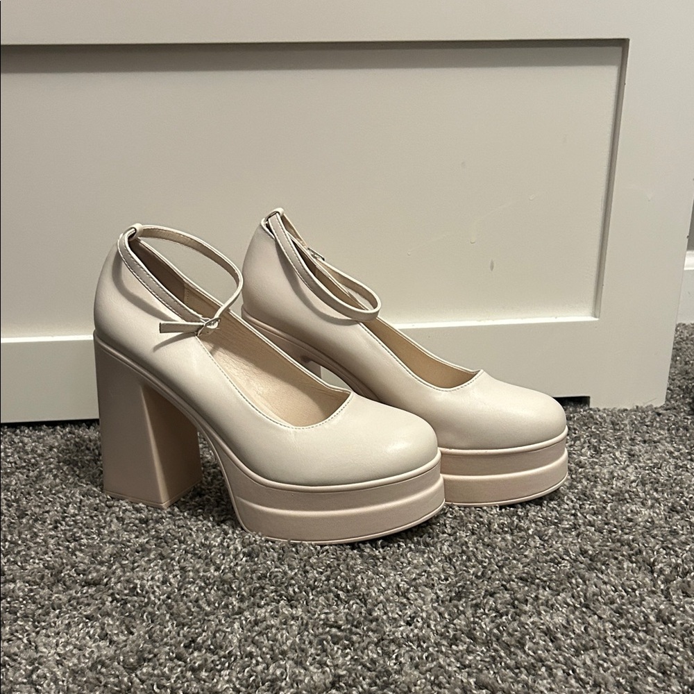 Cream Platform Heels